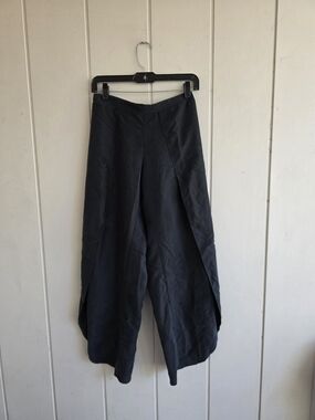 DREW Black Wide-Leg Cropped Palazzo Pants Small